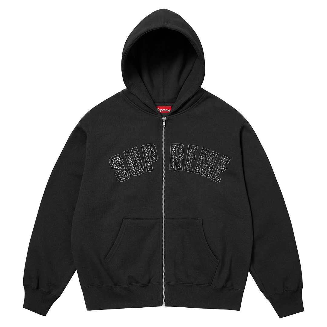 SUP RHINESTONE ZIP HOODIE